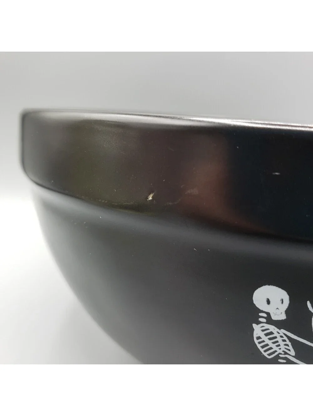 Rae Dunn Black Nesting Mixing Bowl Dancing Skeleton CANDY Magenta Halloween